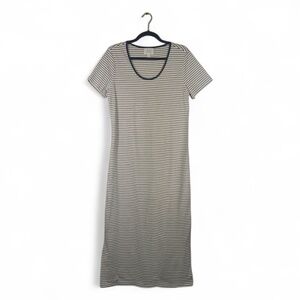 Things Between Ribbed Black & White Stripe Dress Size M